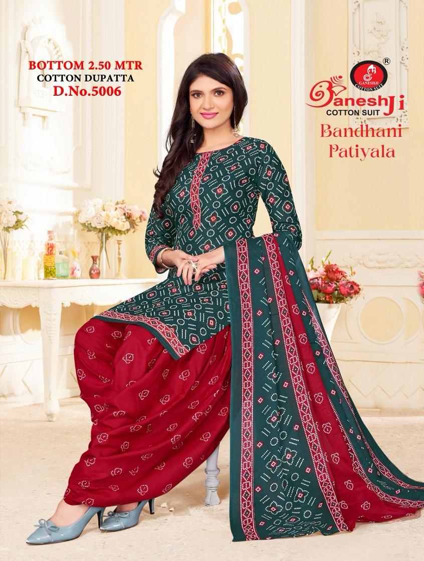 Bandhani Vol 5 By Ganeshji Patiyala Cotton Dress Material Wholesale Market in Surat
